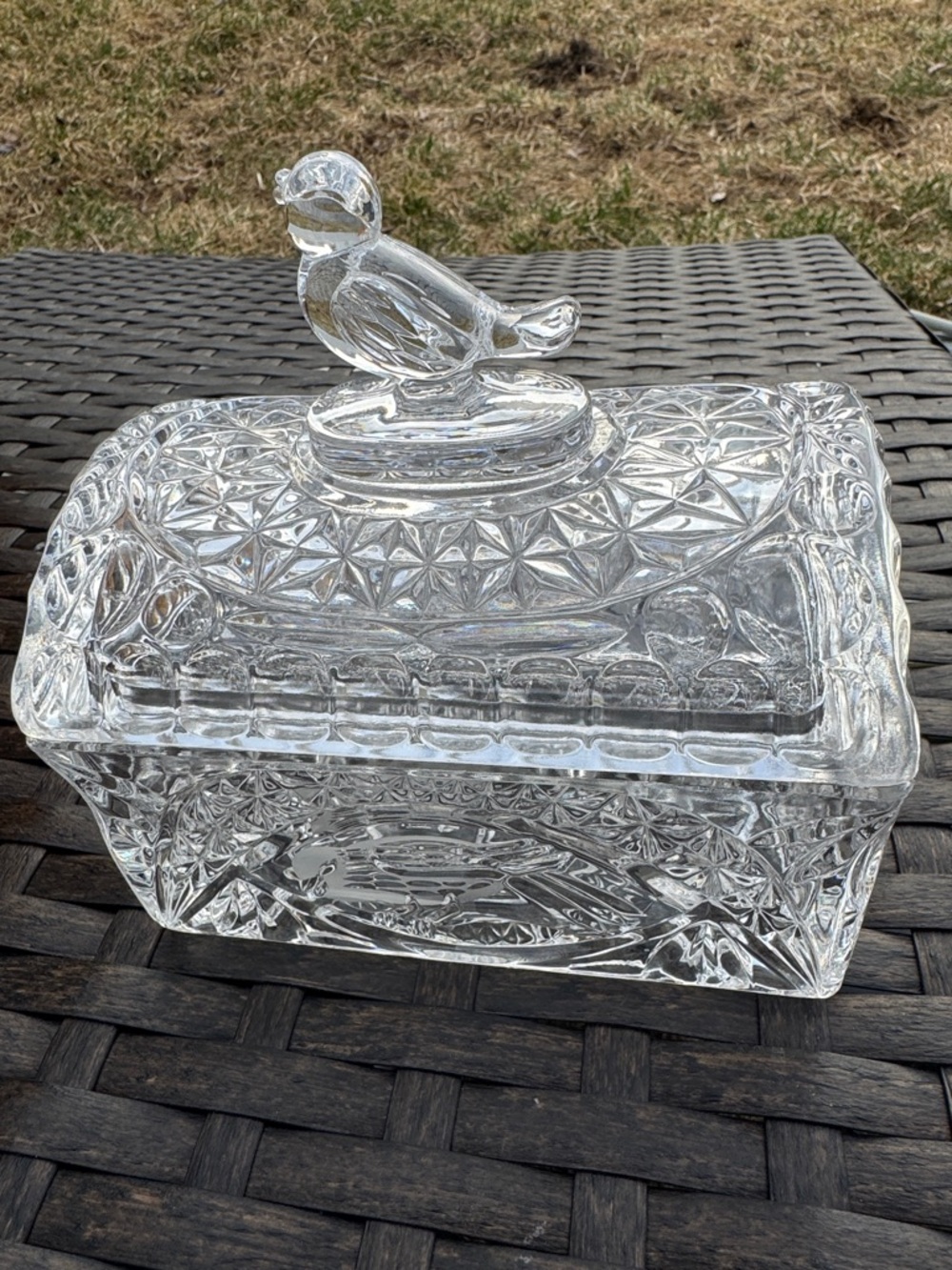 Vintage Hofbauer 'Byrdes' Collection Lead Crystal Trinket Box